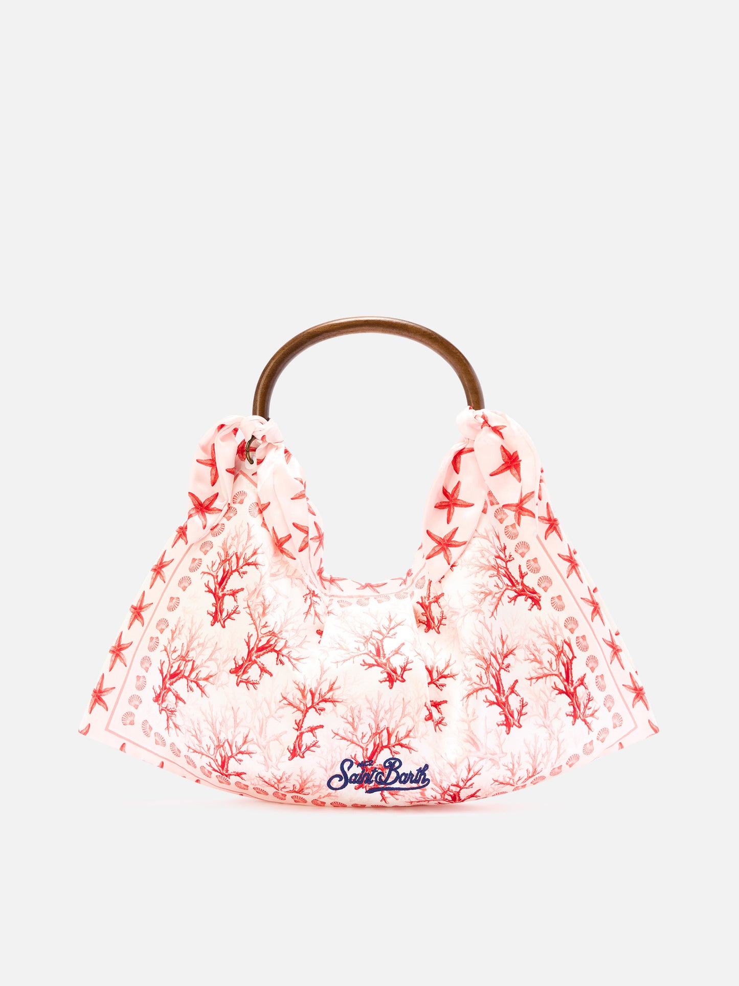 Sac foulard à la structure souple et au motif corail 