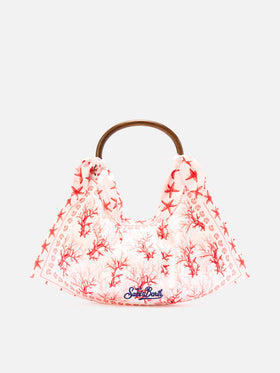 Sac foulard à la structure souple et au motif corail 