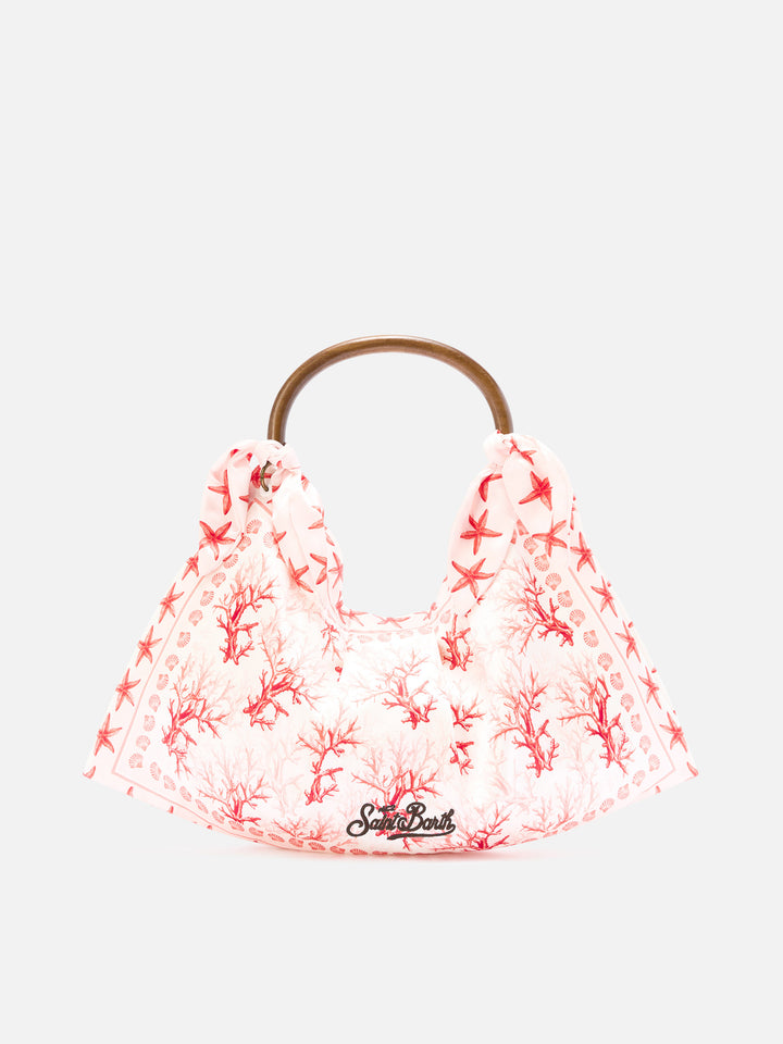 Borsa Foulard con struttura morbida e fantasia coralli