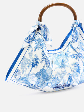 Foulard-Tasche mit weicher Struktur und Toile-de-Jouy-Muster 
