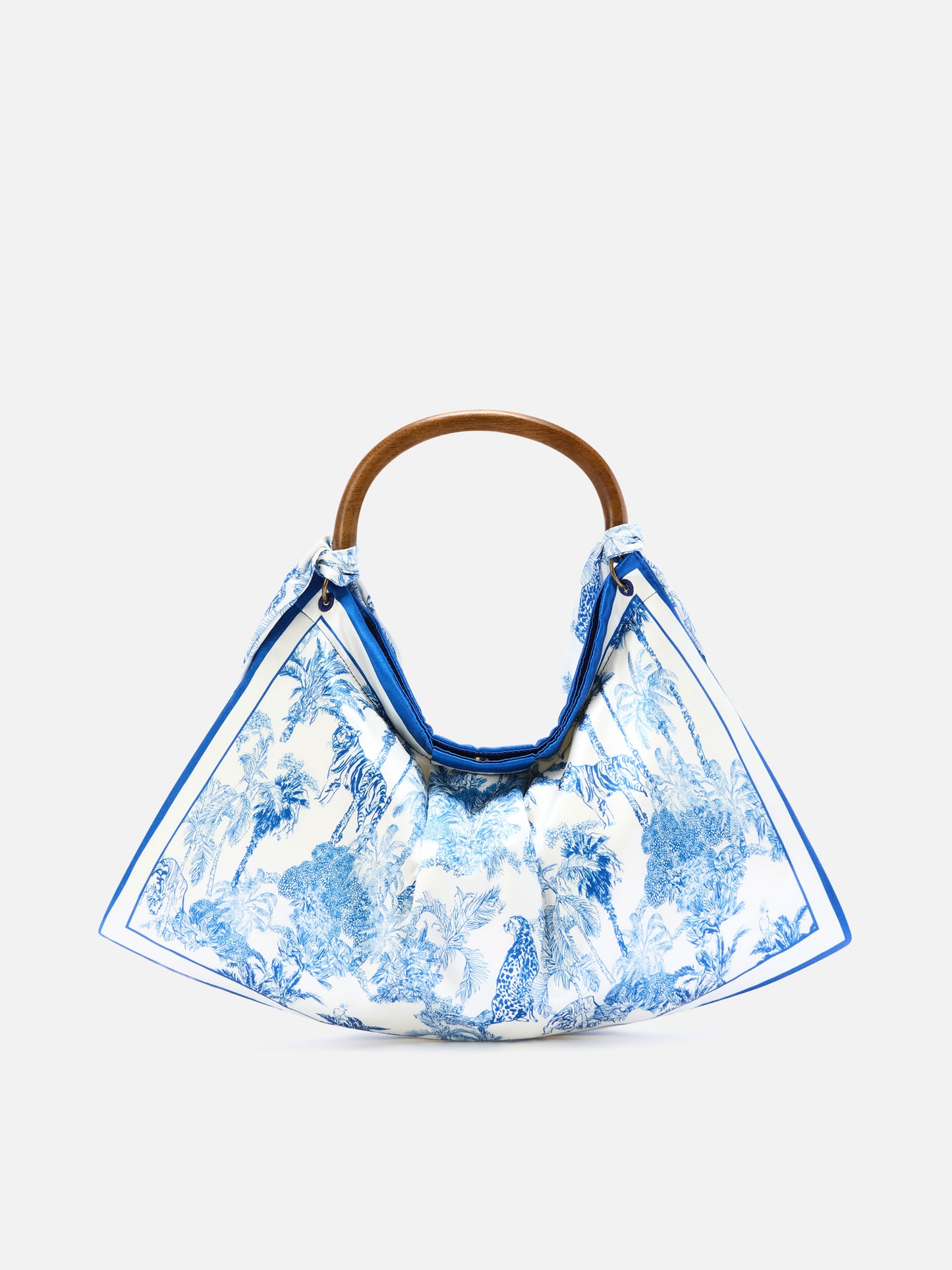 Foulard-Tasche mit weicher Struktur und Toile-de-Jouy-Muster 