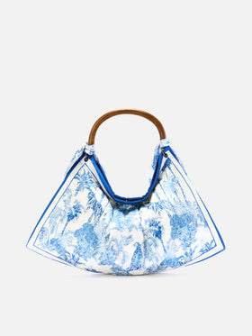 Foulard-Tasche mit weicher Struktur und Toile-de-Jouy-Muster 