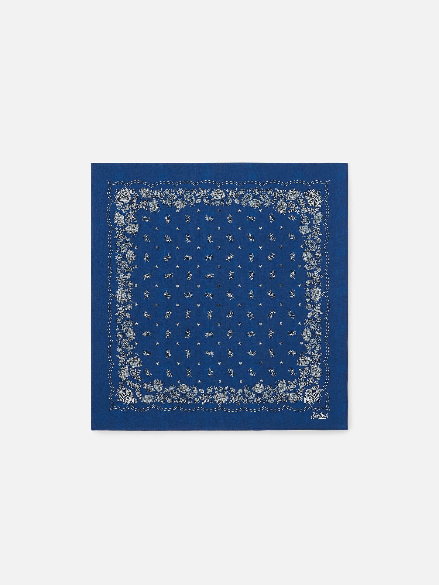 Baumwoll-Foulard mit indigoblauem blue-Bandana-Print 