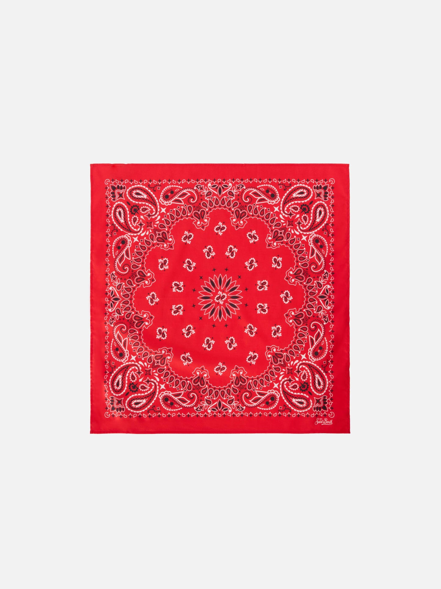Baumwoll-Foulard mit rotem Bandana-Print
