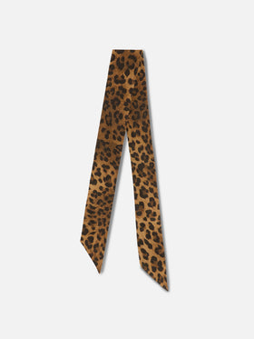 Foulard Band in cotone con stampa leopardata animalier