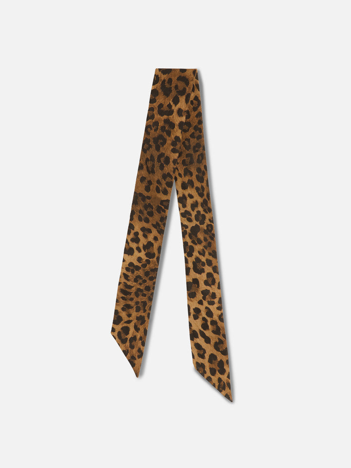 Foulard Band in cotone con stampa leopardata animalier