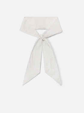 Foulard Band in cotone sangallo bianco