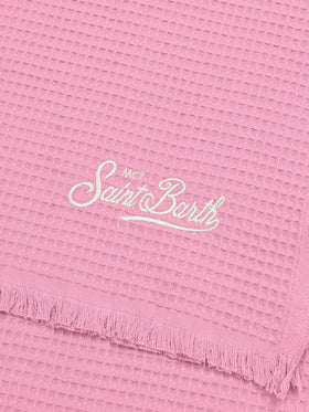 Pink honeycomb cotton FoutaSac beach towel - MC2 Saint Barth
