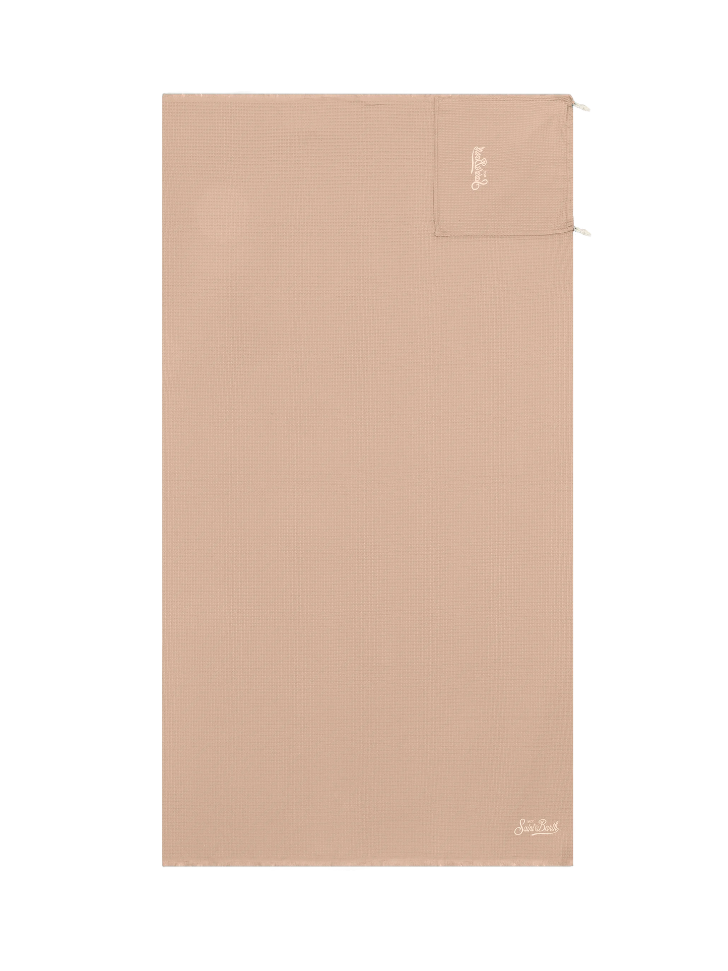 Beige honeycomb cotton FoutaSac beach towel - MC2 Saint Barth