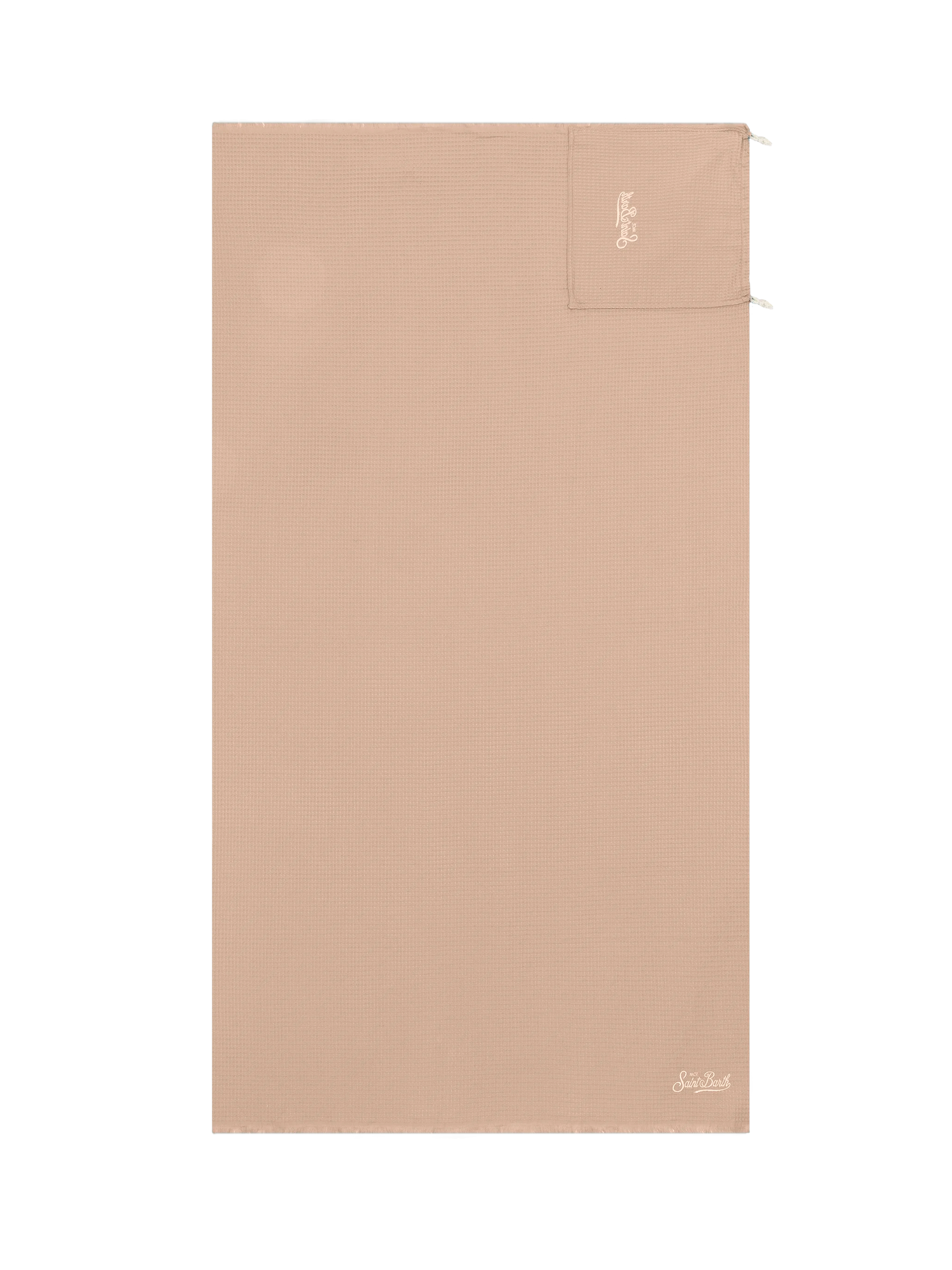 Beige honeycomb cotton FoutaSac beach towel - MC2 Saint Barth