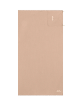 Beige honeycomb cotton FoutaSac beach towel - MC2 Saint Barth