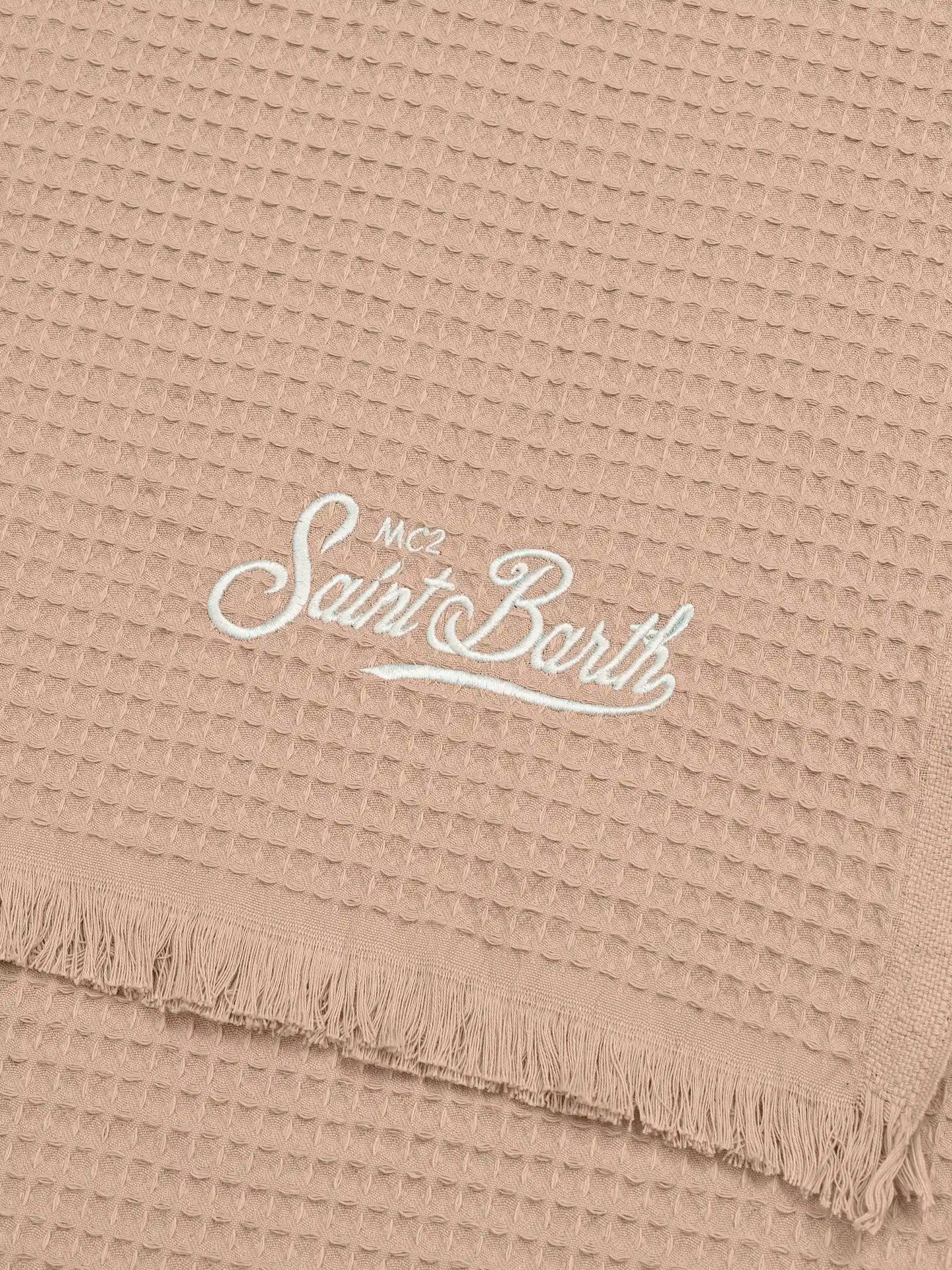 Beige honeycomb cotton FoutaSac beach towel - MC2 Saint Barth