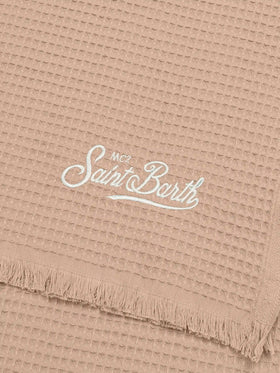 Beige honeycomb cotton FoutaSac beach towel - MC2 Saint Barth