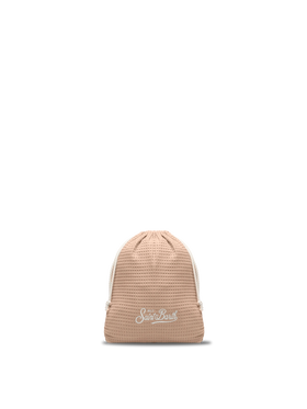 Beige honeycomb cotton FoutaSac beach towel - MC2 Saint Barth