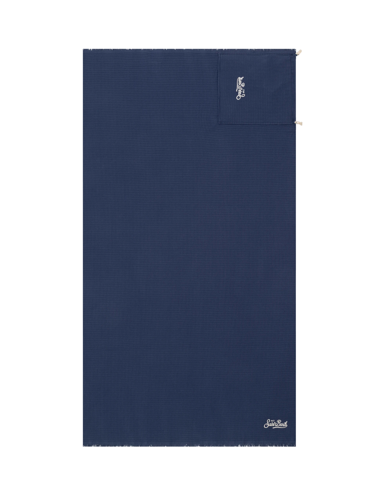Navy blue honeycomb cotton FoutaSac beach towel - MC2 Saint Barth