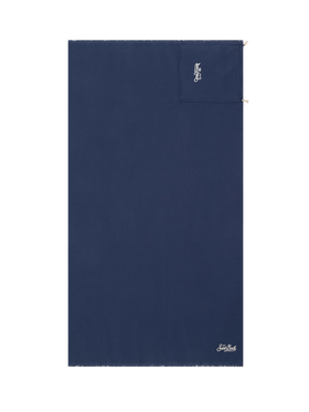 Navy blue honeycomb cotton FoutaSac beach towel - MC2 Saint Barth