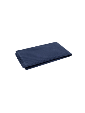 Navy blue honeycomb cotton FoutaSac beach towel - MC2 Saint Barth