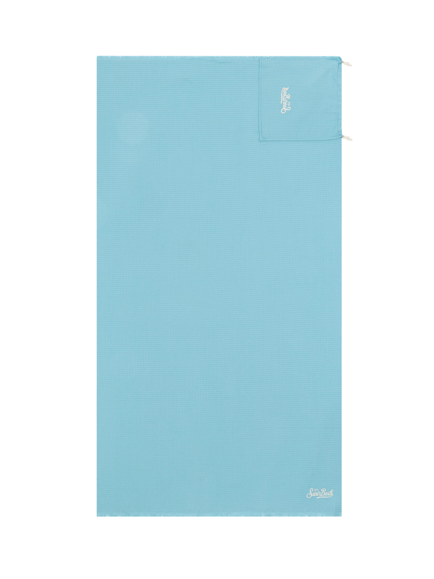 Light blue honeycomb cotton FoutaSac beach towel - MC2 Saint Barth