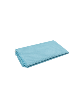 Light blue honeycomb cotton FoutaSac beach towel - MC2 Saint Barth