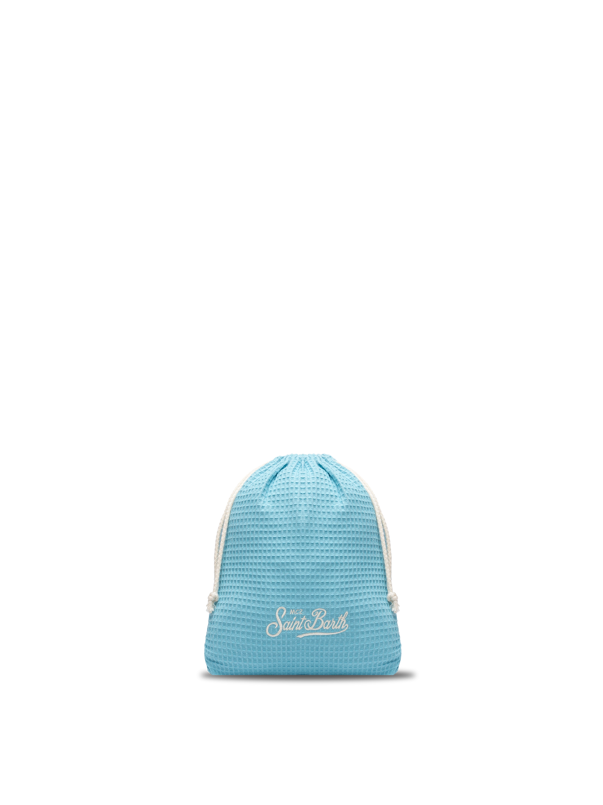 Light blue honeycomb cotton FoutaSac beach towel - MC2 Saint Barth
