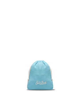 Light blue honeycomb cotton FoutaSac beach towel - MC2 Saint Barth