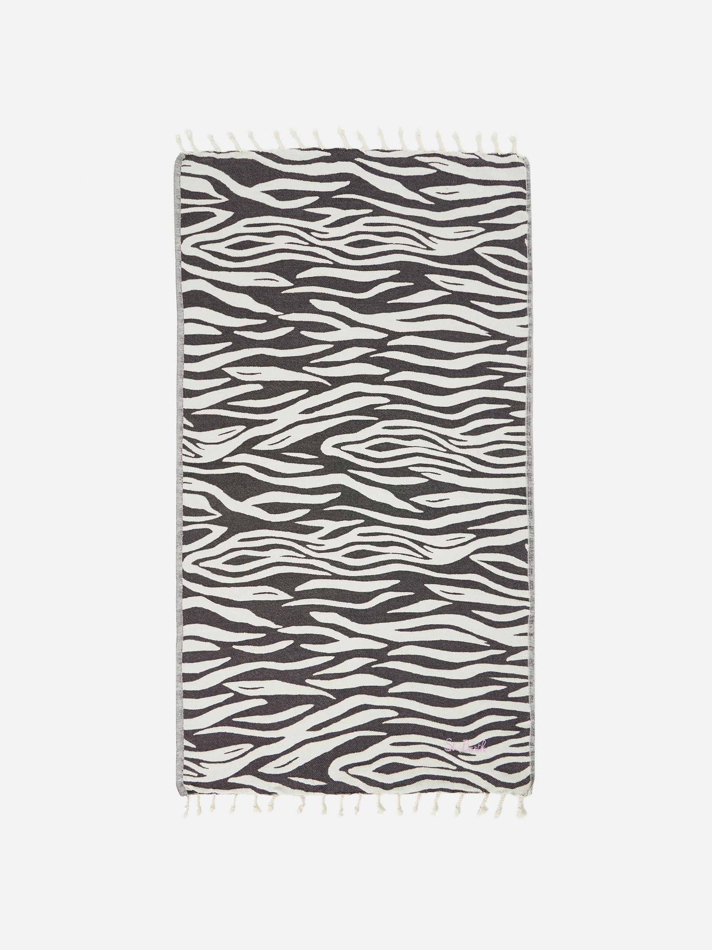 Foutas cotton beach towel with zebra jacquard - MC2 Saint Barth