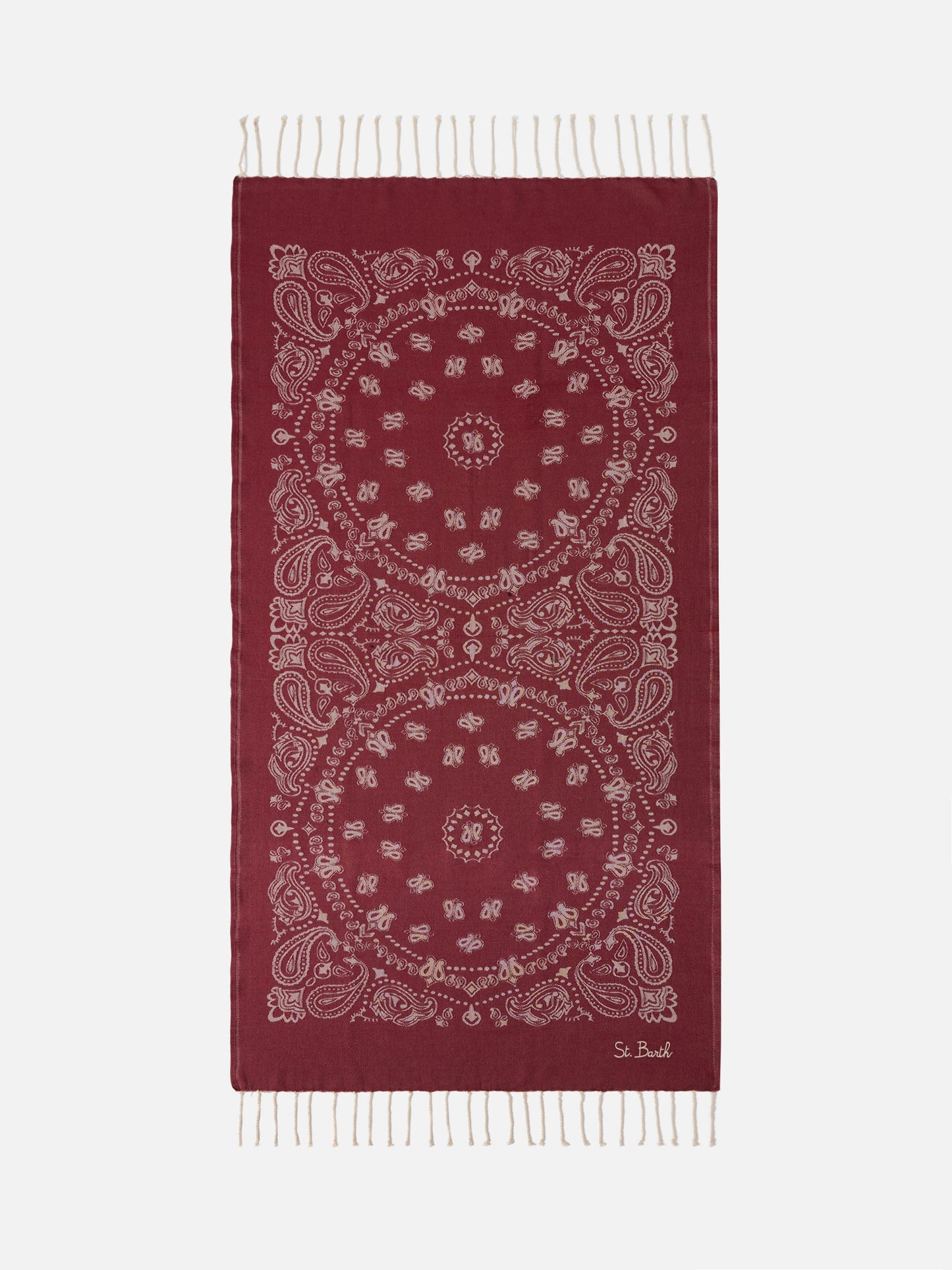 Foutas cotton beach towel with bandanna jacquard