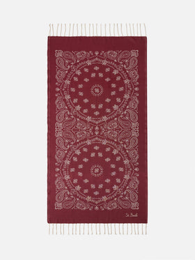 Foutas cotton beach towel with bandanna jacquard