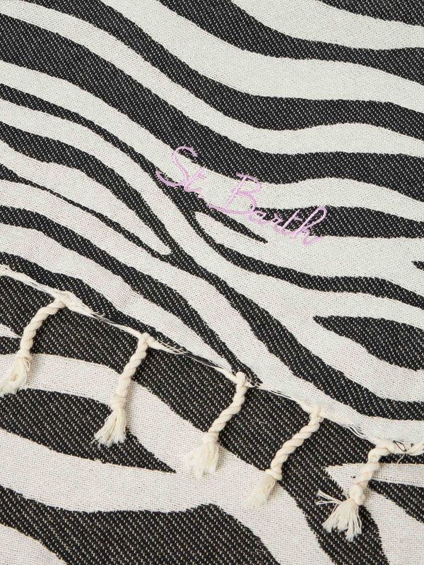 Zebra-Strandtuch aus Baumwolle Fouta