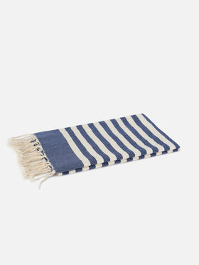 Telo mare Foutas a righe blu e bianche