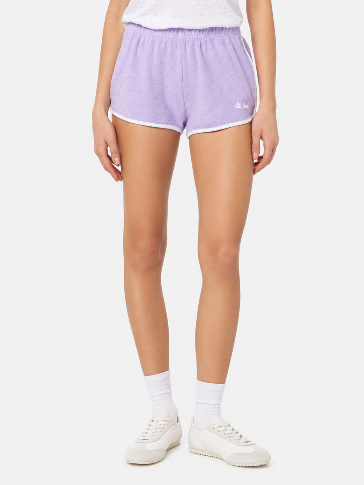 Short Francine pull up in spugna con piping