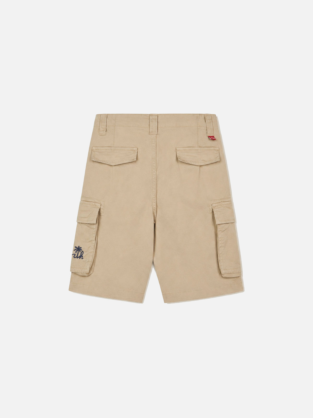 Boy beige cotton cargo shorts