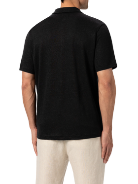Black linen buttonless polo shirt Fraser - MC2 Saint Barth