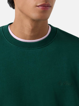 Green Fourseason cotton sweatshirt with logo embroidery