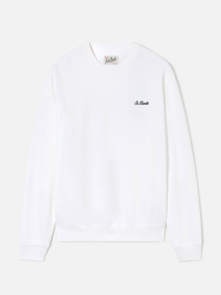 Sudadera de cuello redondo Fourseason en algodón blanco 