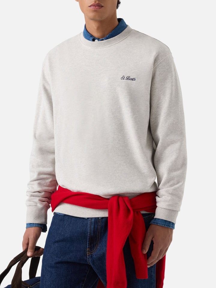 Sweat-shirt ras-du-cou Fourseason en coton gris 