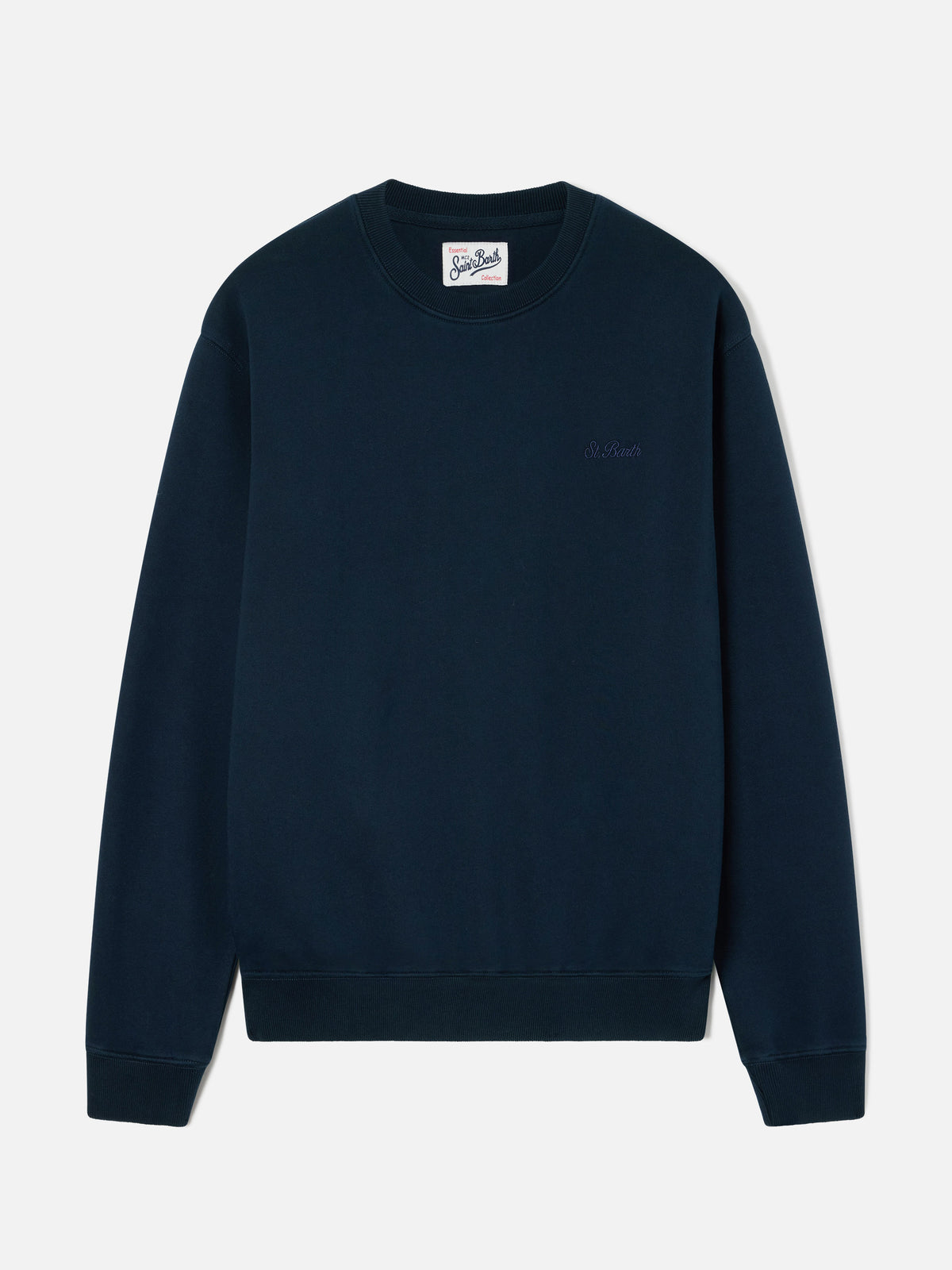 Sweat-shirt en coton Fourseason Navy blue avec logo brodé 