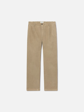 Pantaloni Fuji beige in velluto a costine