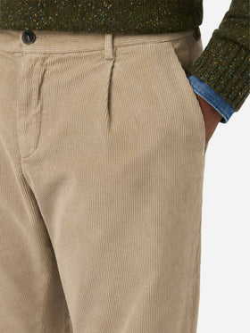Pantalon en velours côtelé Beige Fuji 