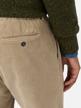 Pantalon en velours côtelé Beige Fuji 