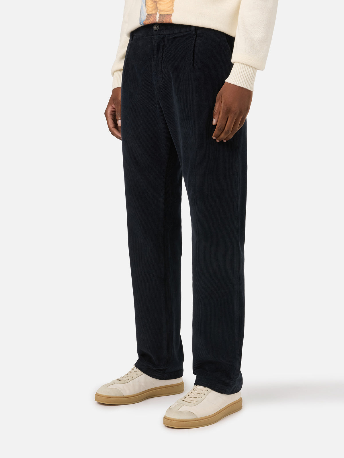 Navy blue Fuji corduroy trousers