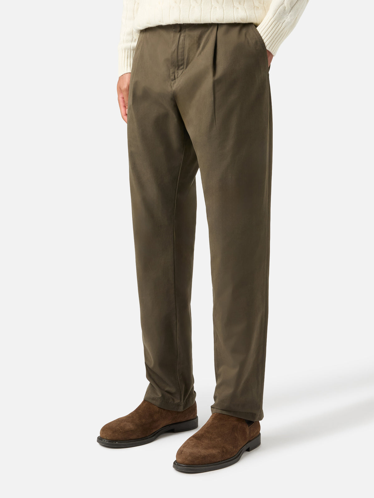 Military green Fuji waxed trousers