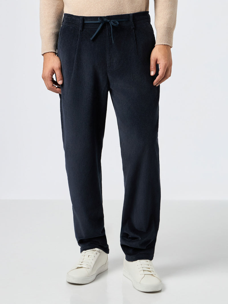 Man navy blue corduroy pants Fuji