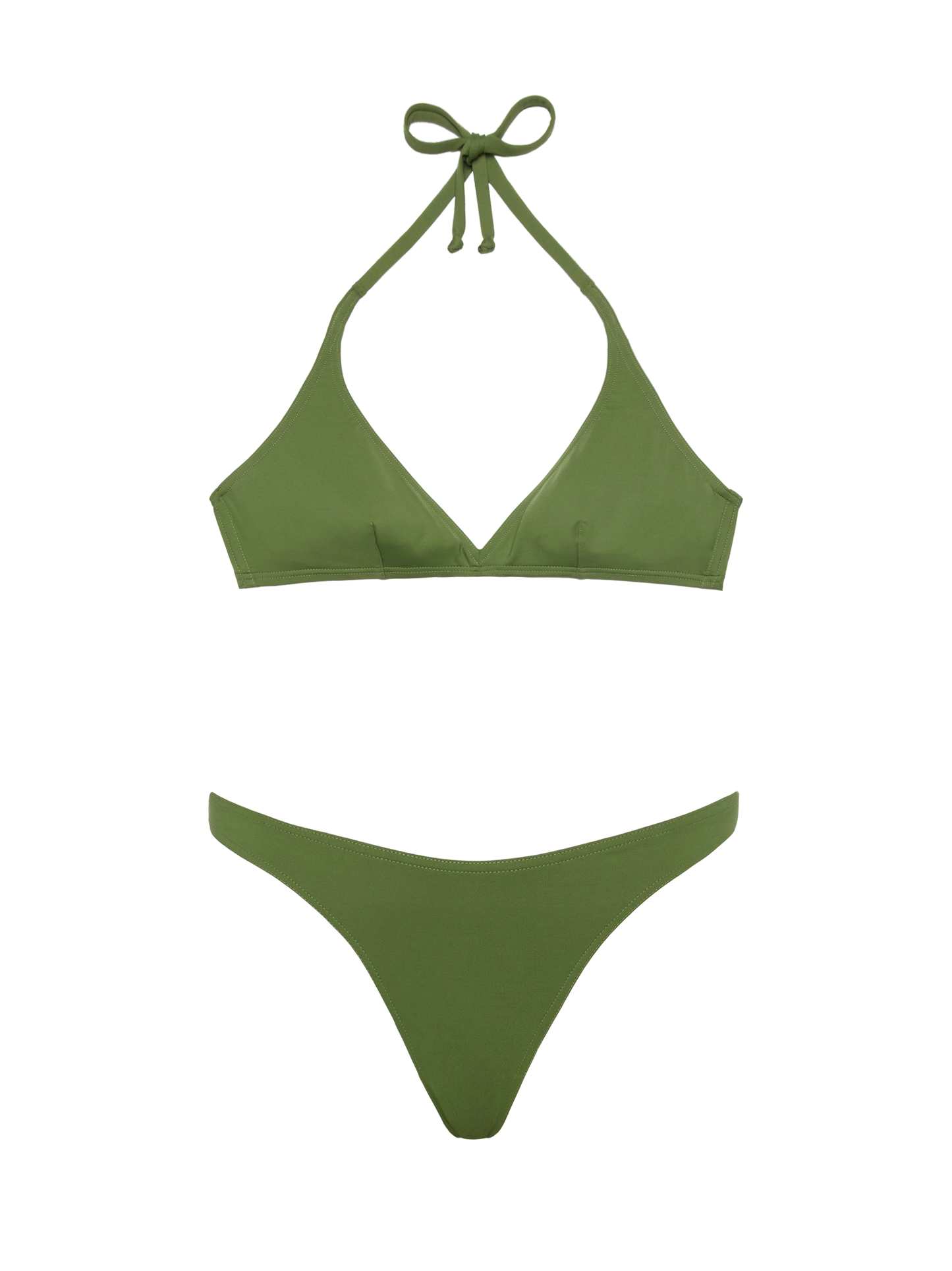 Military green fixed triangle bikini Gaia Lido - MC2 Saint Barth