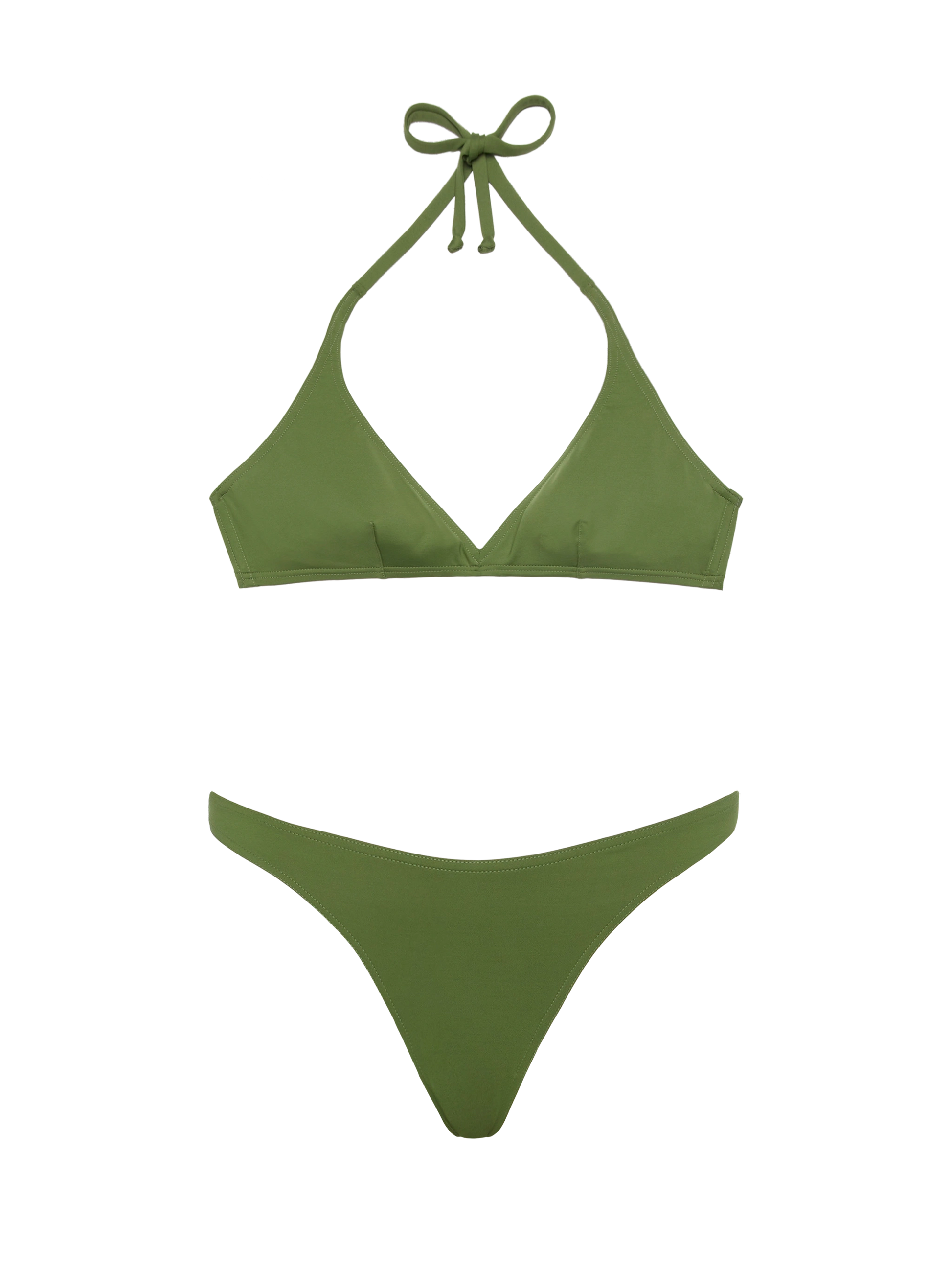 Military green fixed triangle bikini Gaia Lido - MC2 Saint Barth
