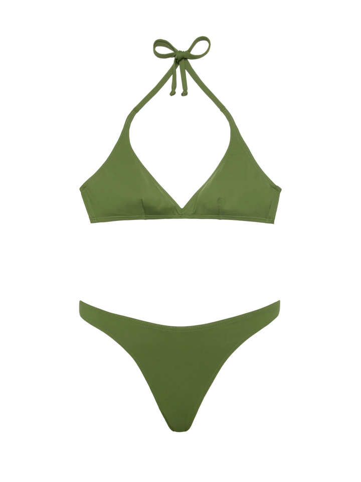 Military green fixed triangle bikini Gaia Lido - MC2 Saint Barth