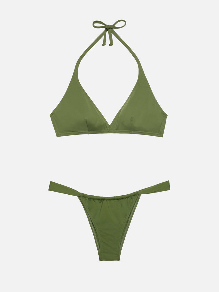 Bikini triangolo fisso Gaia Noelle in verde militare