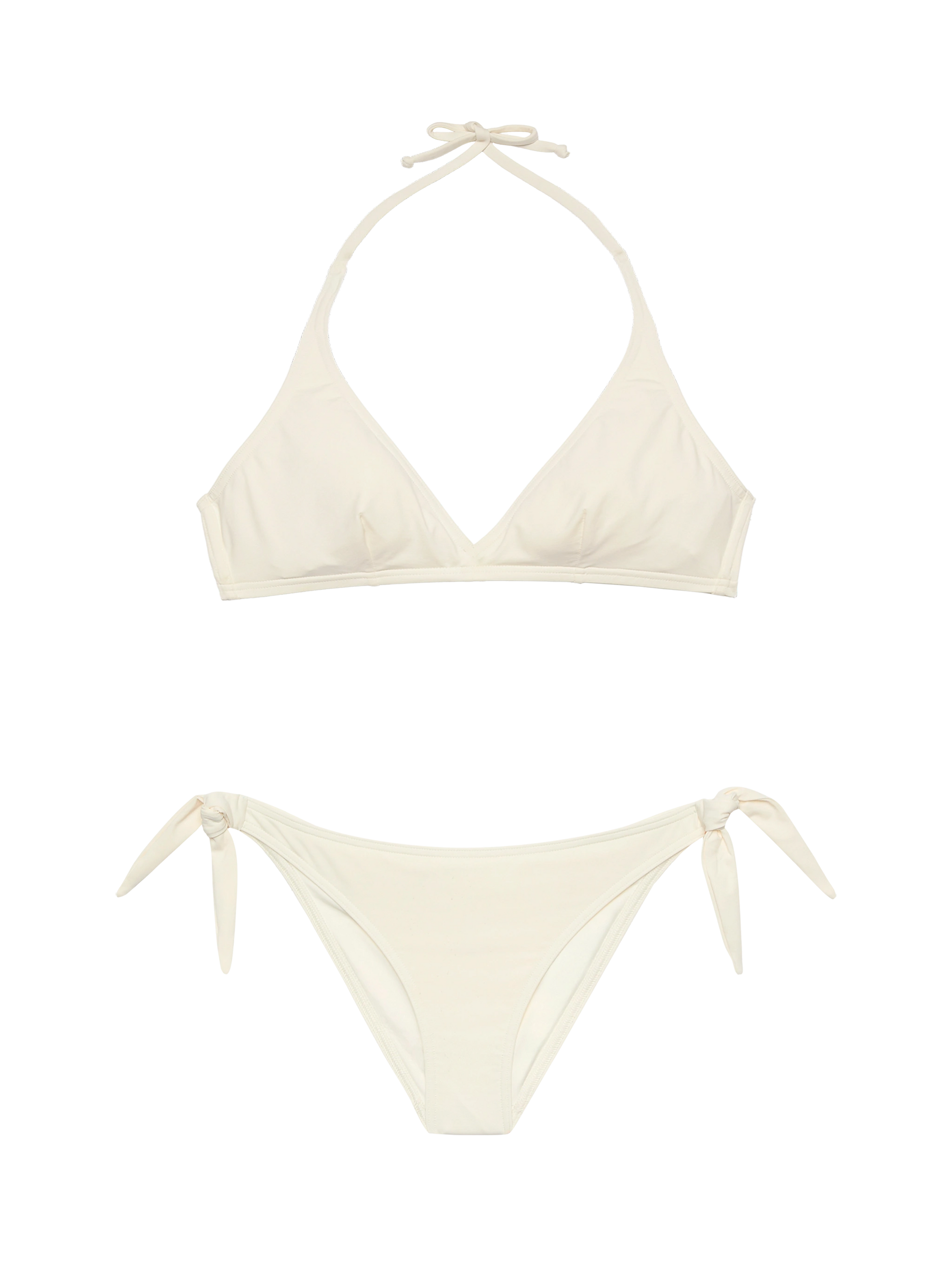 Yali cream classic swim briefs - Gaia cream triangle bralette top - MC2 Saint Barth