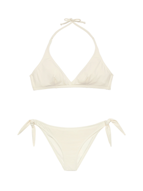 Yali cream classic swim briefs - Gaia cream triangle bralette top - MC2 Saint Barth