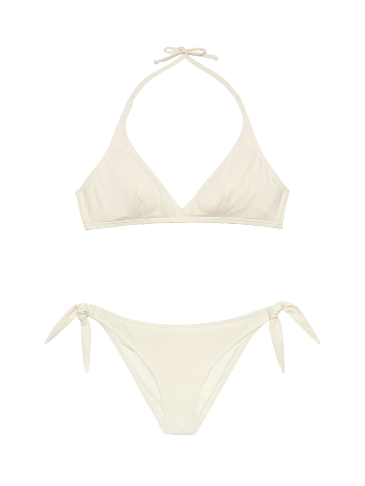 Yali cream classic swim briefs - Gaia cream triangle bralette top - MC2 Saint Barth